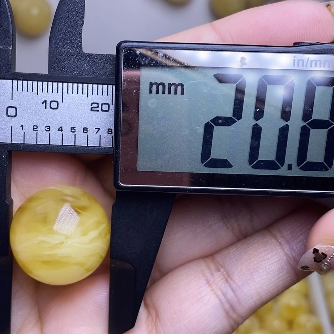 裸石琥珀未镶嵌蜜蜡圆珠