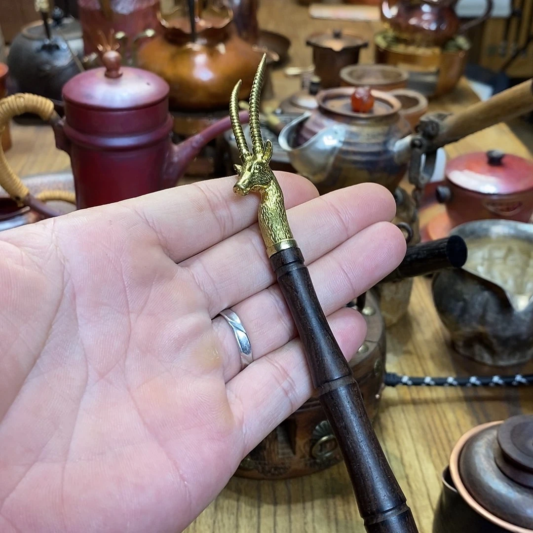 任和堂纯铜羚羊壶叉5939