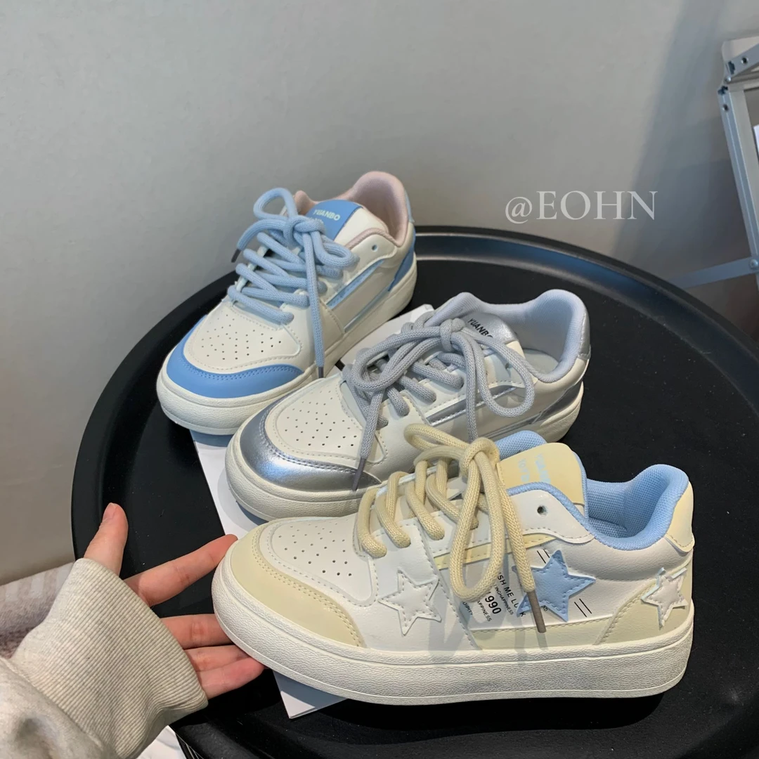 【eohn】春季新款休闲鞋百搭学生星星透气平底