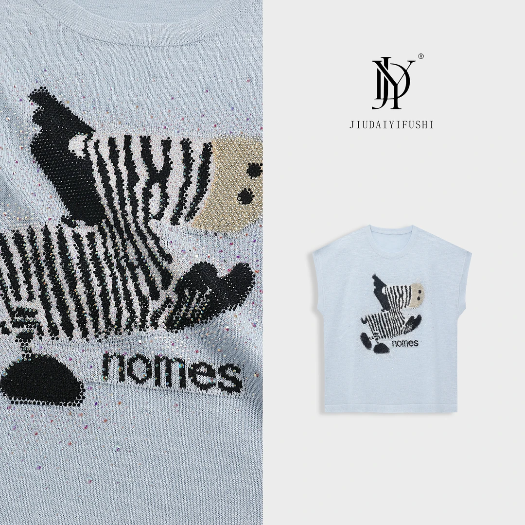 玖黛衣现货【线条小马】新款刺绣百搭显瘦休闲高级感上衣 XSJ40917