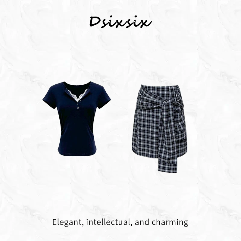 Yeah Me-【格兰夏日】夏季新款半身裙套装收腰气质百搭显瘦连衣裙女