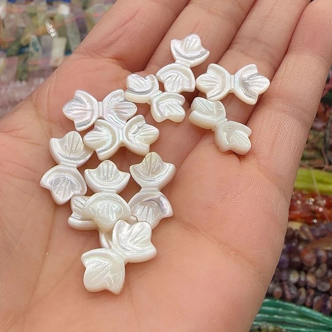 玛瑙/玉髓合金珠宝半成品珍珠母贝蝴蝶结2颗