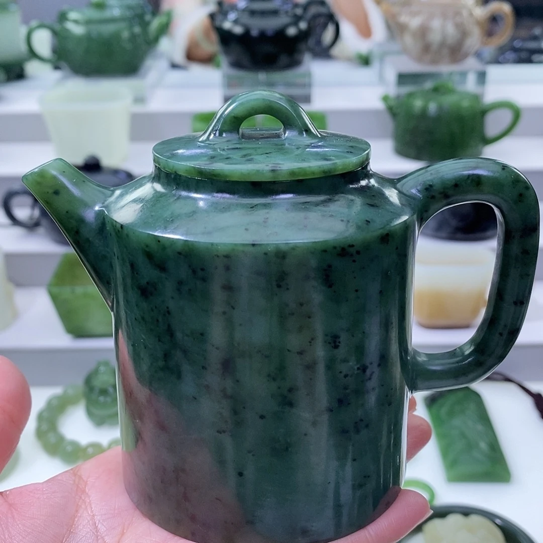 和田玉未镶嵌挂件茶壶