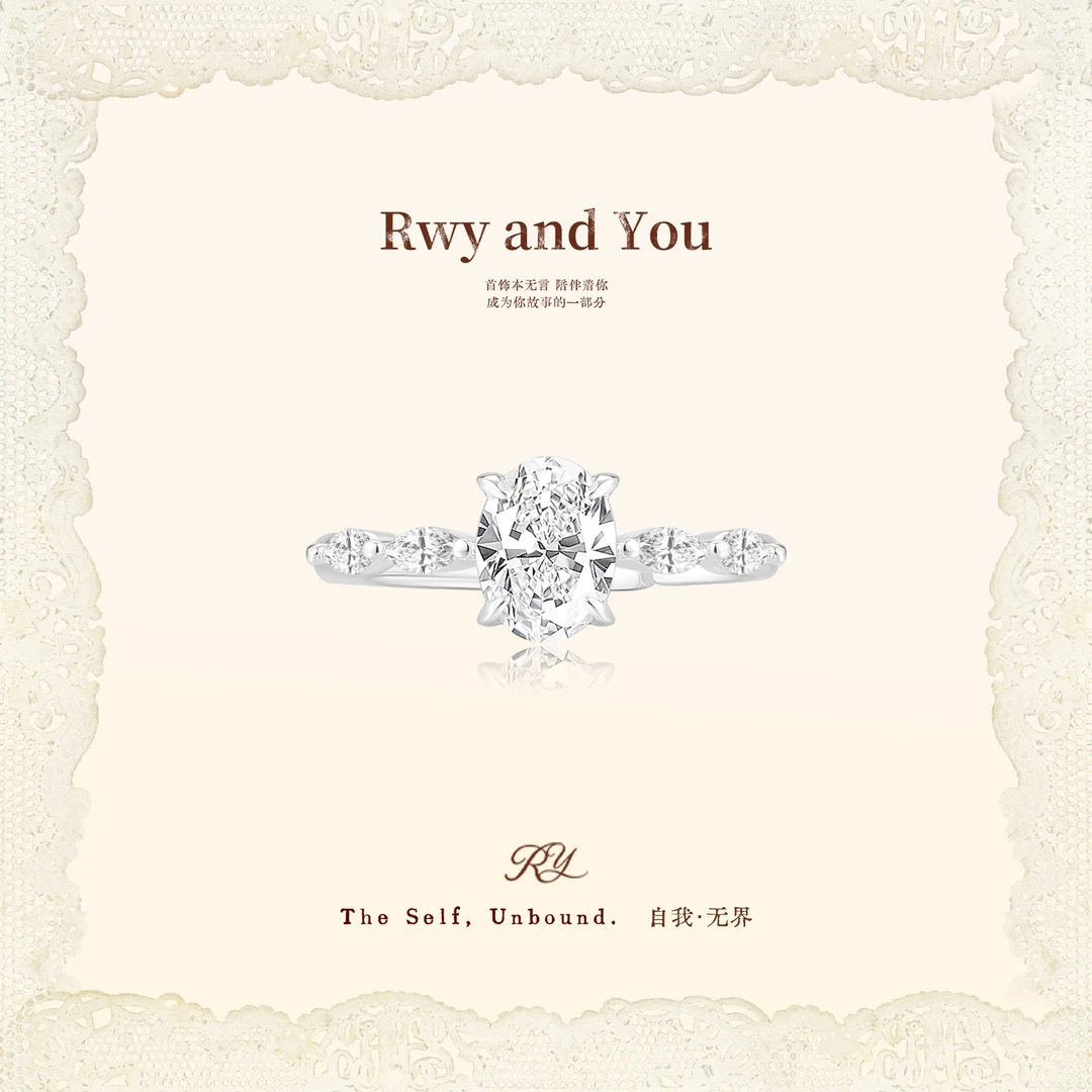 铜合金戒指 D'amour【少女的祈祷】奢白G色小鸽子蛋 优雅银色婚礼