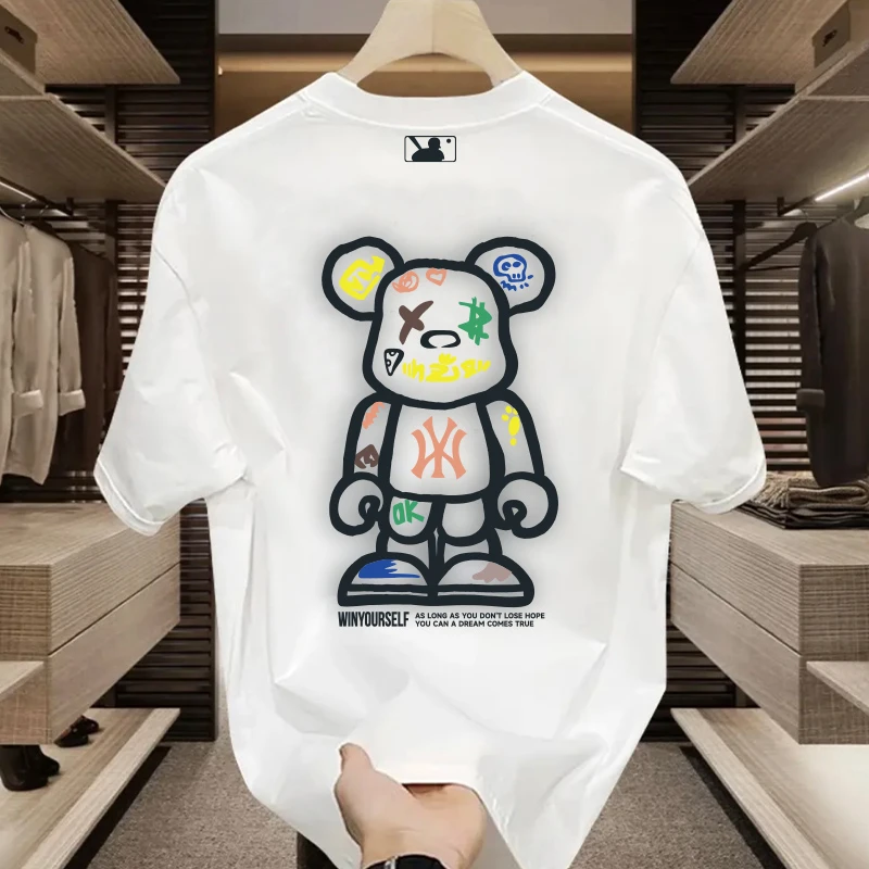 短袖情侣T恤打底衫上衣夏季圆领韩版直喷印花t恤印花DX0486