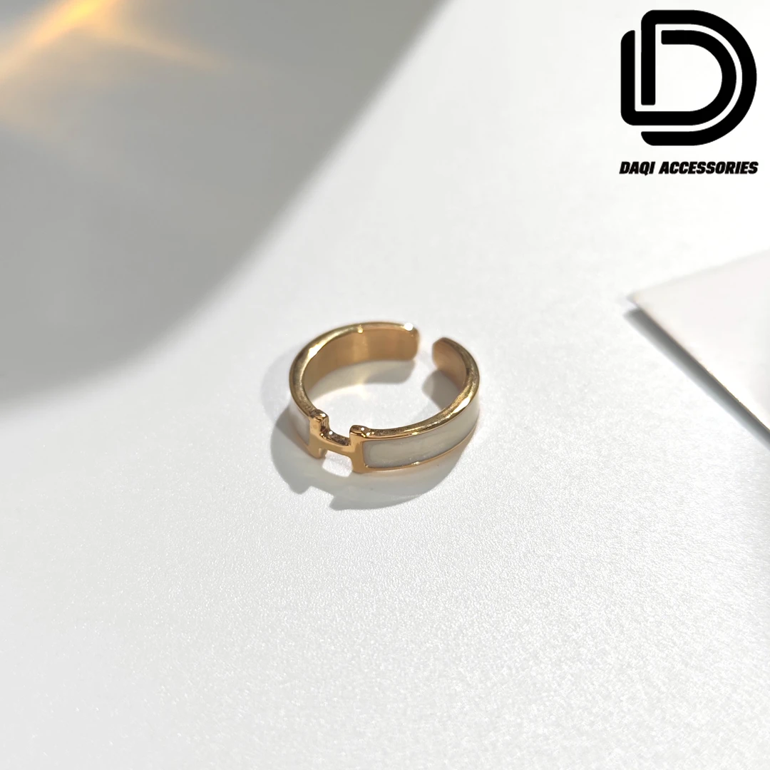 铜合金珐琅戒指 1272大淇原创设计潮流轻奢珐琅镶嵌指环戒指