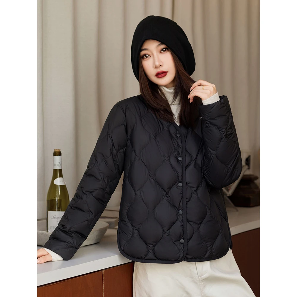 87007短款新款2025年洋气显瘦白鸭绒羽绒服