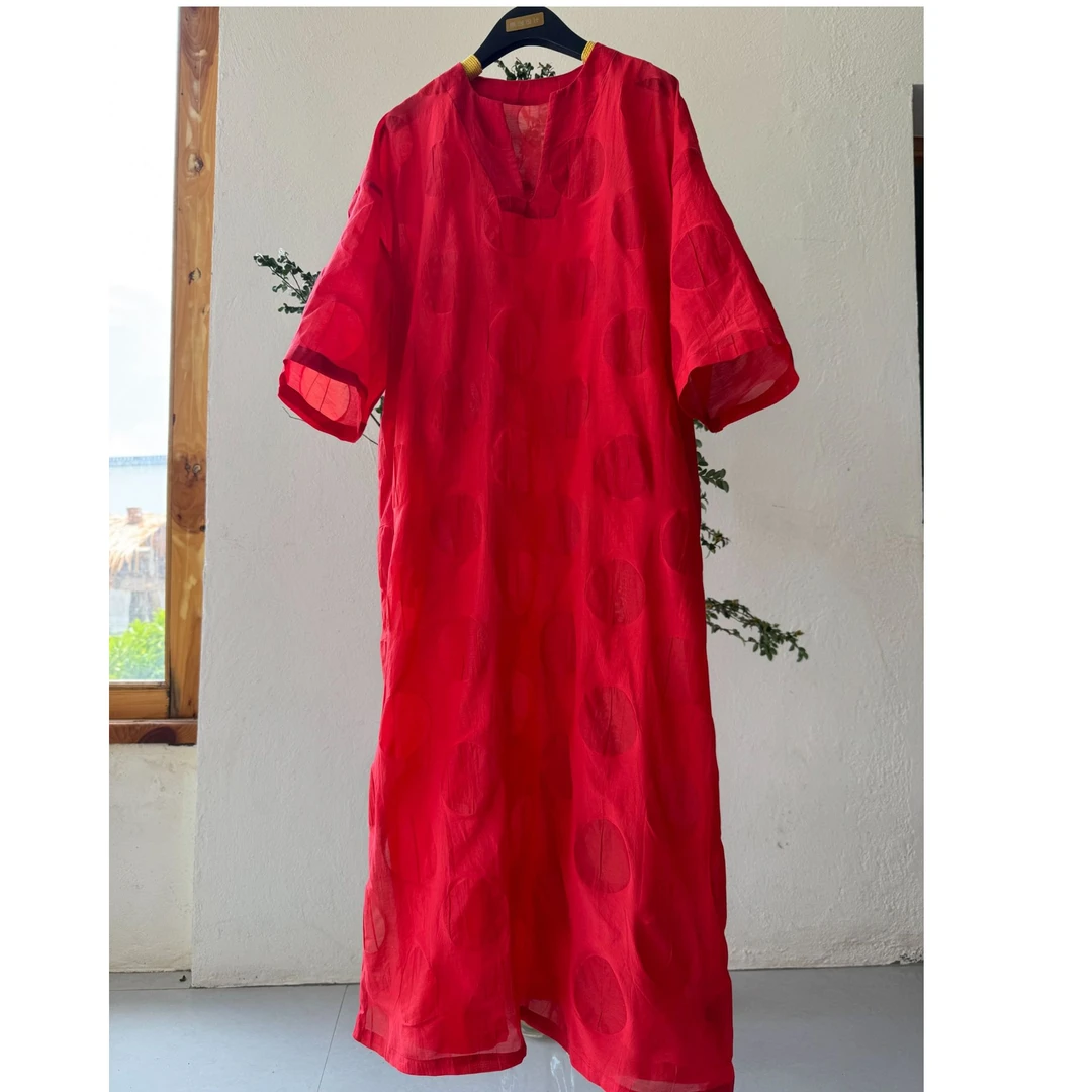 【以晴.高定】高端肌理感丝棉夏季凉爽透气亲肤柔然长款连衣裙