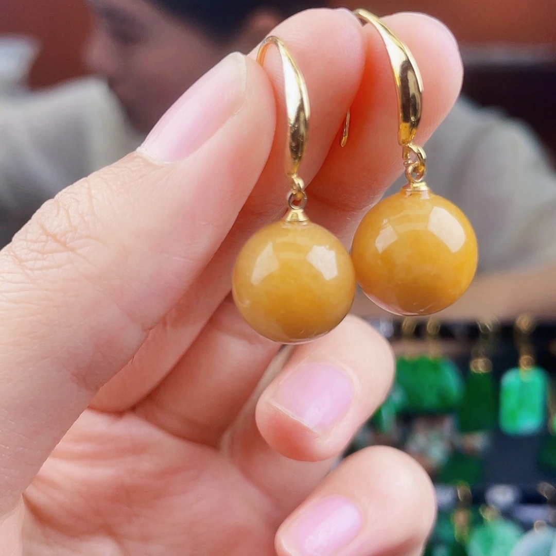 翡翠未镶嵌耳饰饰品