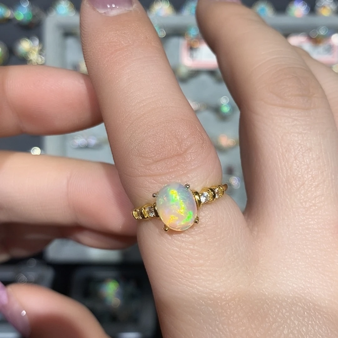 欧泊银S925镶嵌戒指