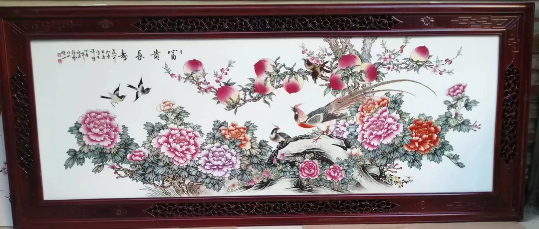 景德镇陶瓷花鸟瓷板画