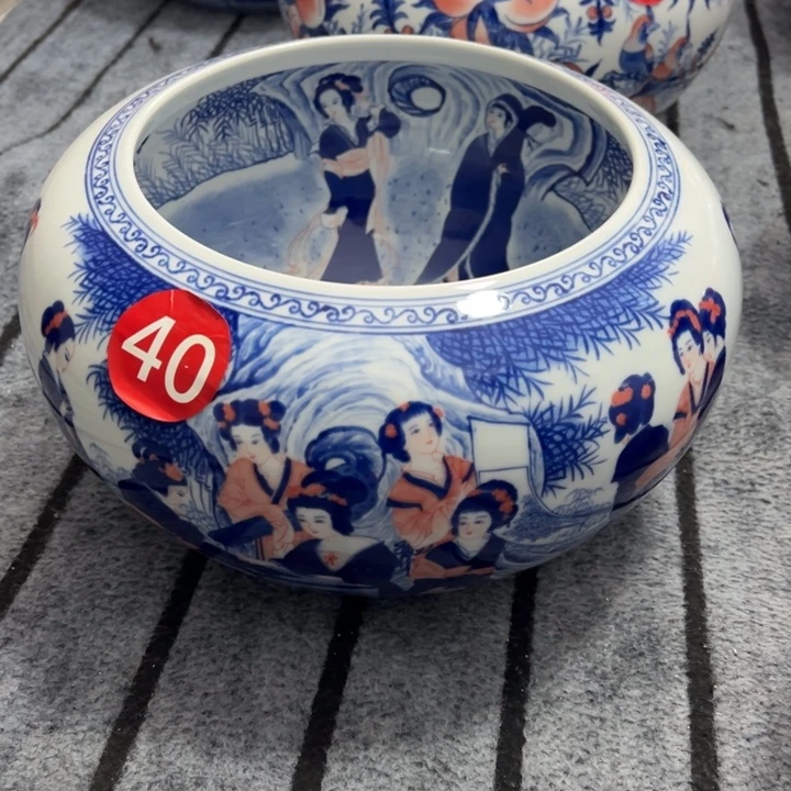 尼***t陶纪念瓷器十二金钗聚宝盆大肚子