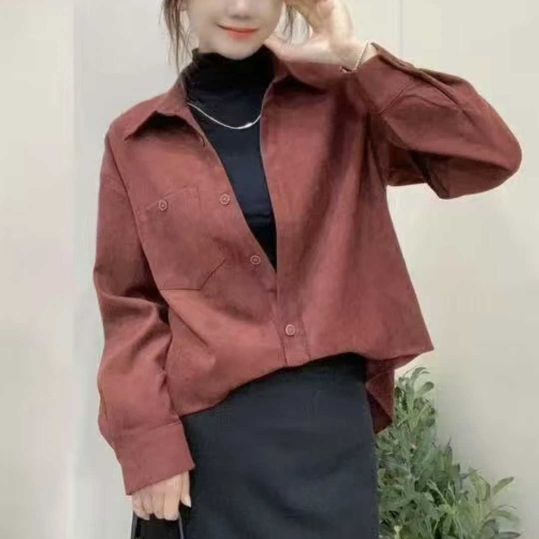 【仟媛】2937#n19叠穿半高领拼接衬衣新款小众设计衬衫上衣两件套