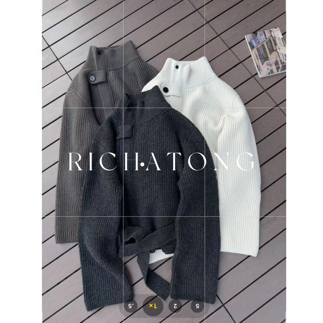 RICH ATONG.-【经典回溯】-高克重设计款拉链毛针织衫1011-15