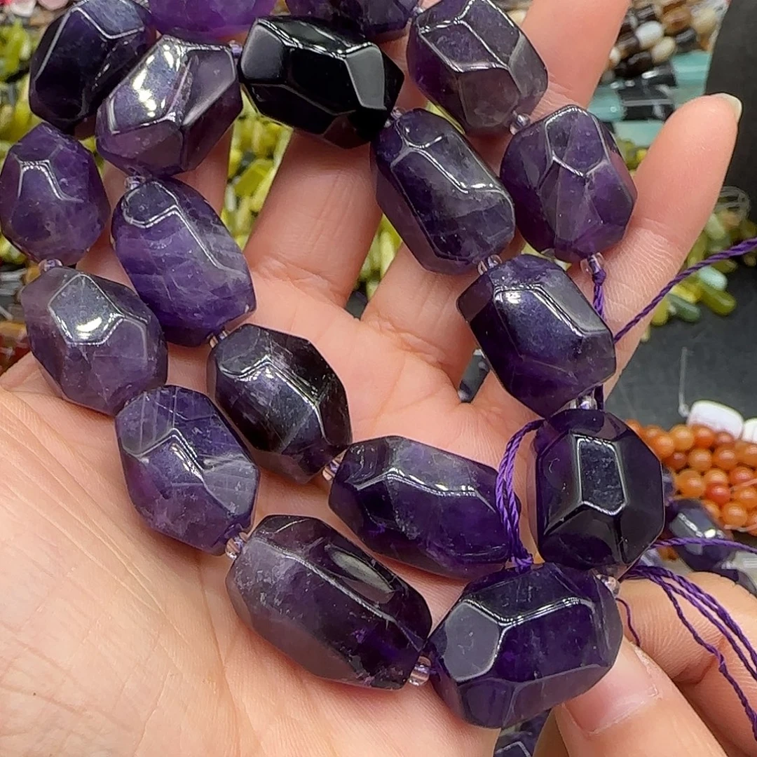 玛瑙/玉髓合金珠宝半成品紫水晶14mm一条