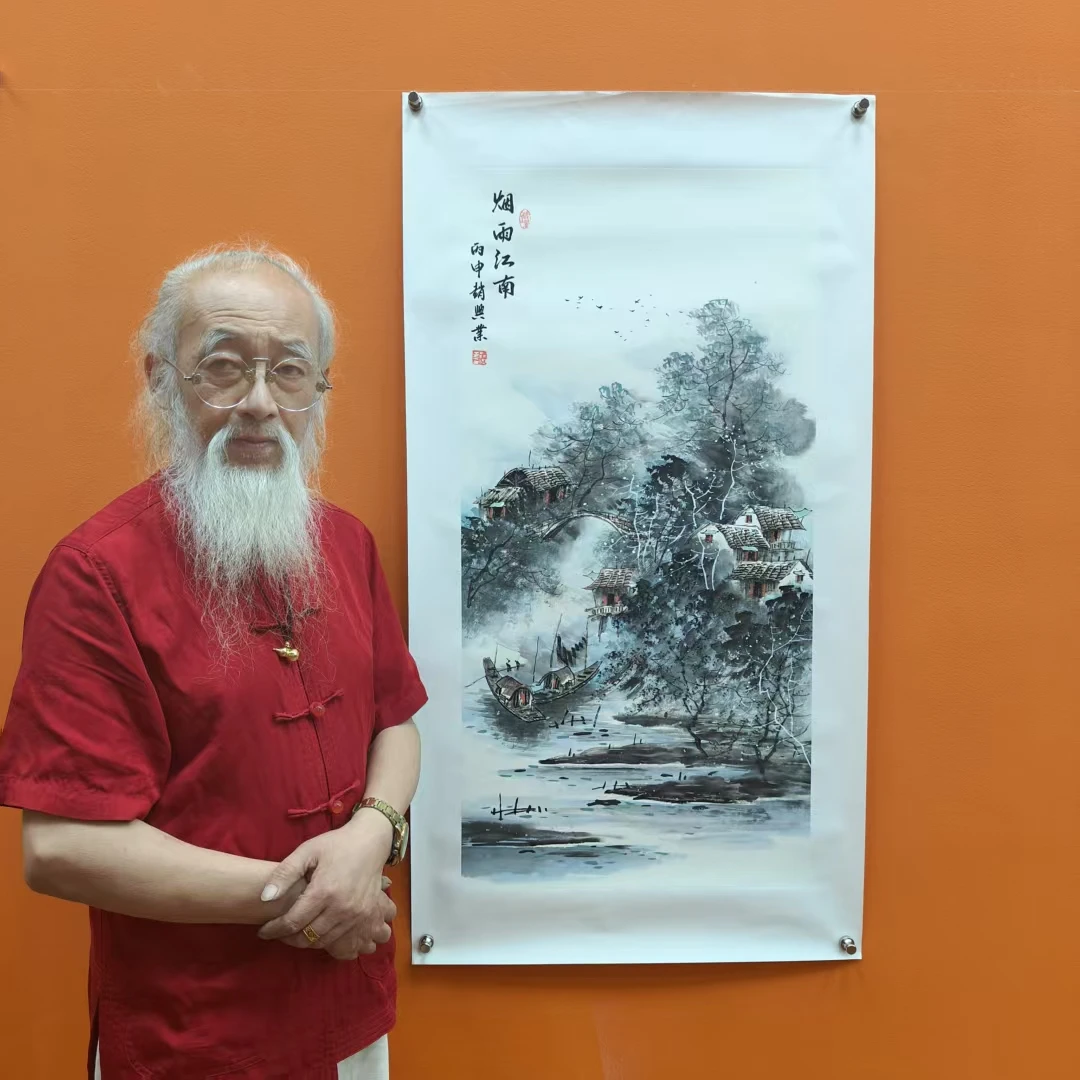 赵兴业《烟雨江南》三尺竖 托裱 100*55cm -古墨堂3