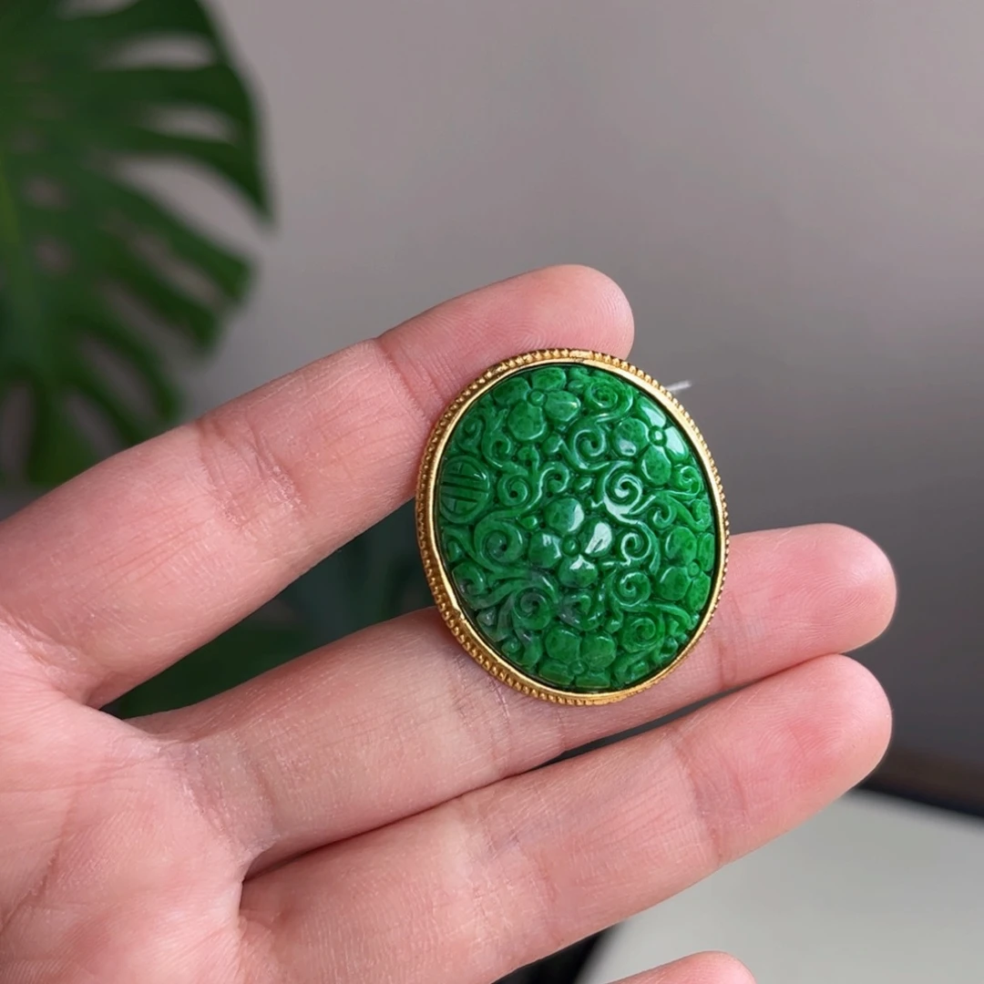 【闪购商品】翡翠戒指银S925镀金镶嵌 福利