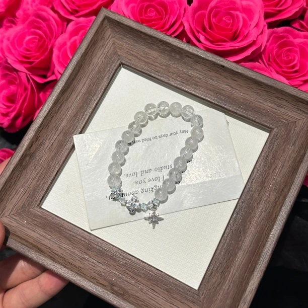 S825 8mm白阿塞原创设计重工款手串 颜色微差 多样性发一