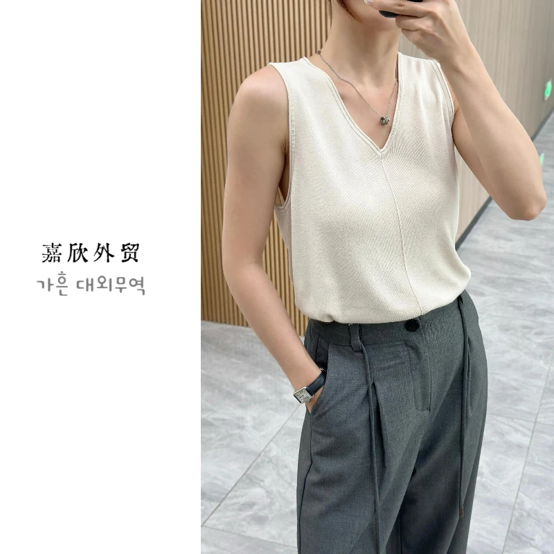 嘉欣外贸·【凡尔赛玫瑰】小禾V领夏季外穿背心——24CD-34
