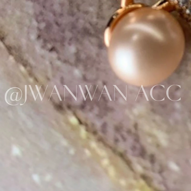 铜合金耳饰 高定精致纽结海珠耳钉01ED1896