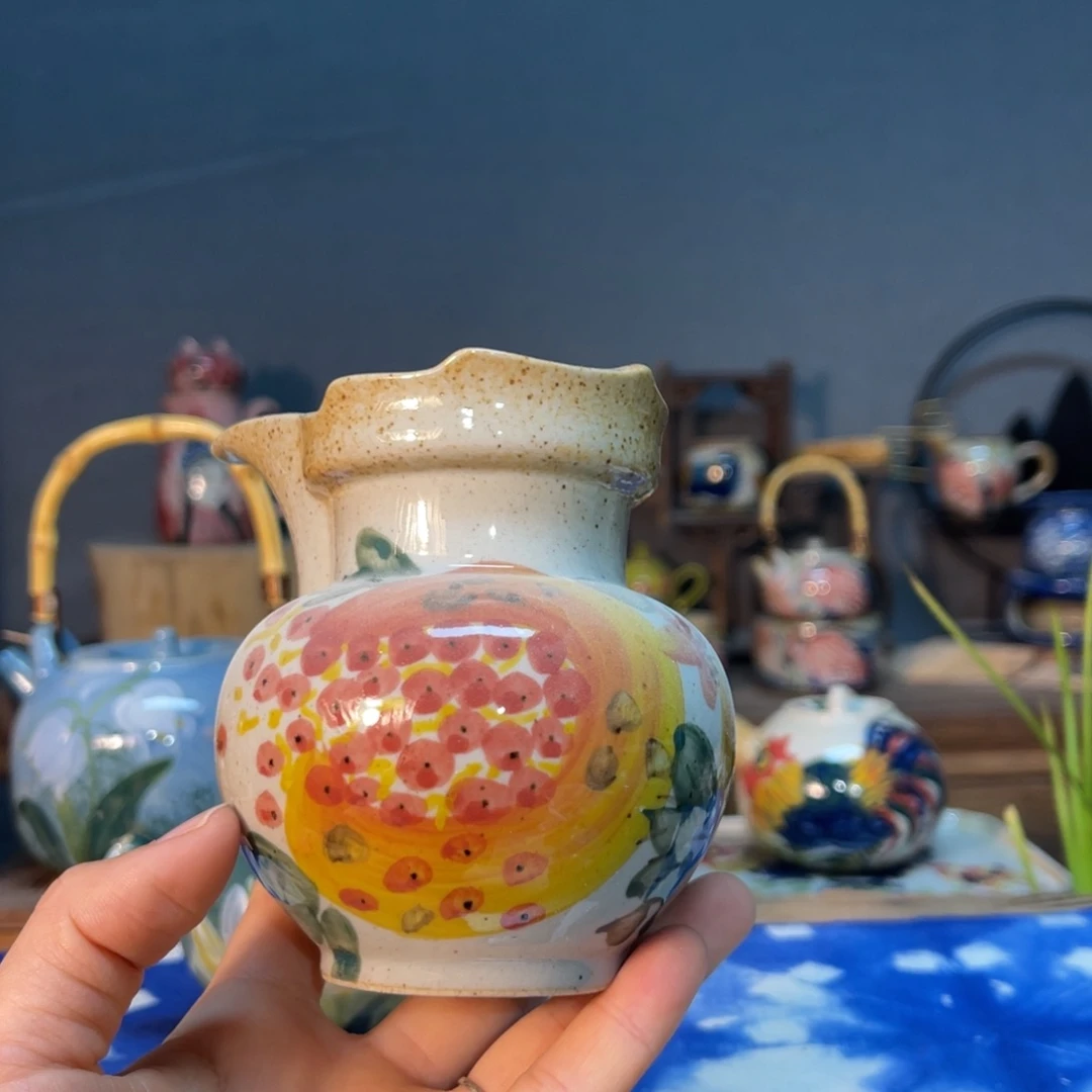 杯?****肉素浅陶瓷手工手绘