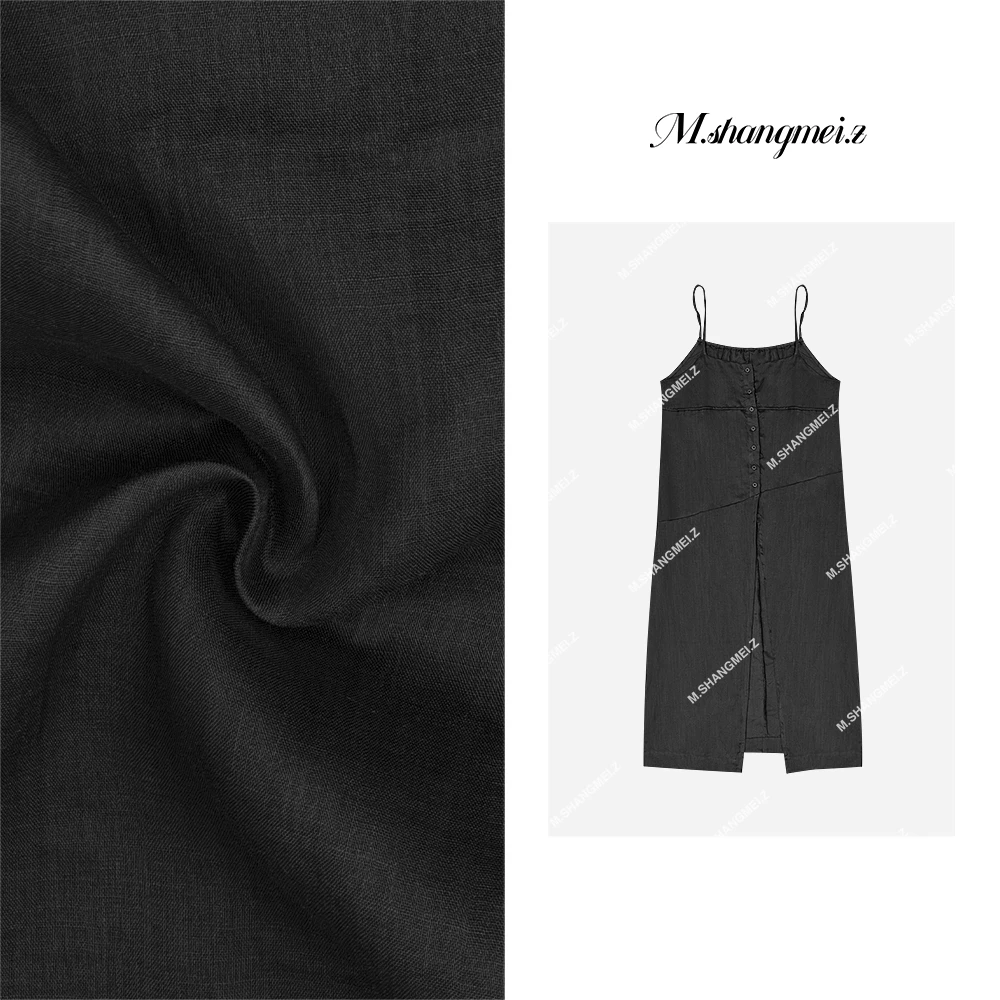 M.SHANGMEI.Z/沐熙【经典永恒】美大哥优雅前开叉吊带连衣裙X052452