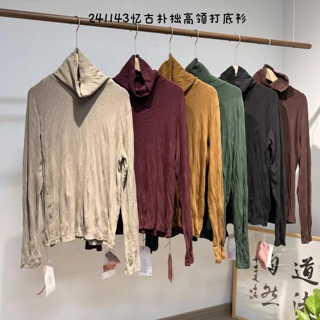 忆古朴拙241143原创设计亲肤柔软气质百搭时尚款高领打底衫