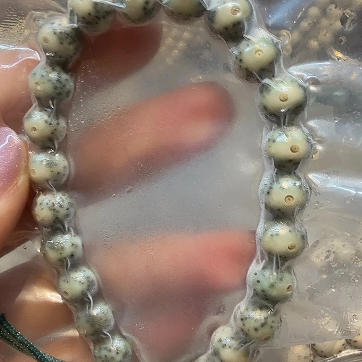 星月菩提手串石玉料9圆大眼睛手持