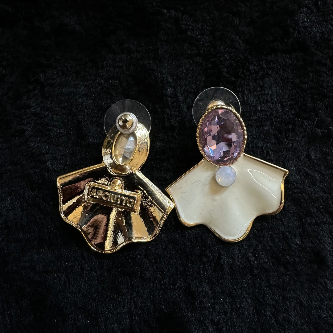 铜合金耳饰 【9120】植物花卉原创设计耳环复古法式耳饰镶嵌首饰