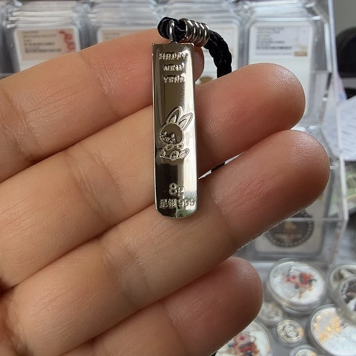 纯银兔年银项链无盒证