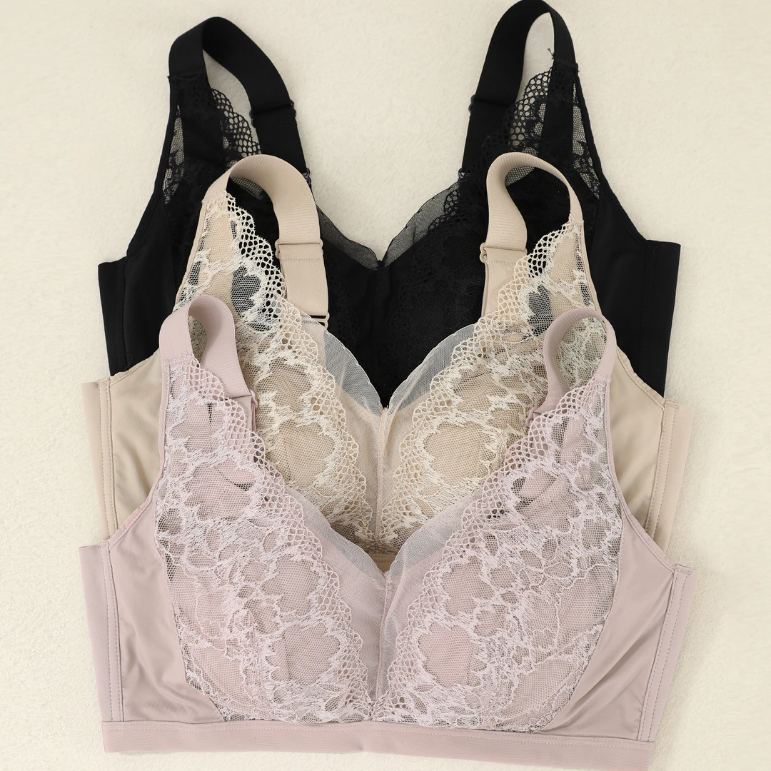 LANZIBES/蓝之蓓真丝无钢圈性感蕾丝美背胸罩透气舒适文胸X10127