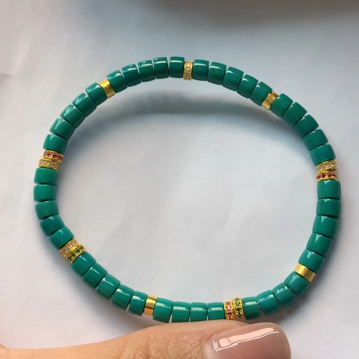 绿松石18K金镶嵌单圈