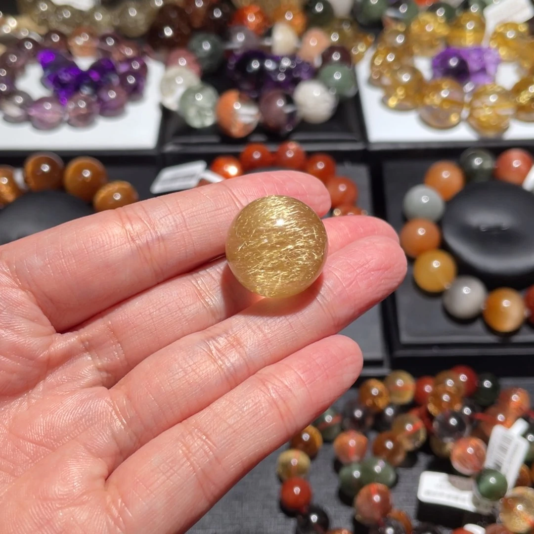 水晶单珠未镶嵌兔*发晶20mm