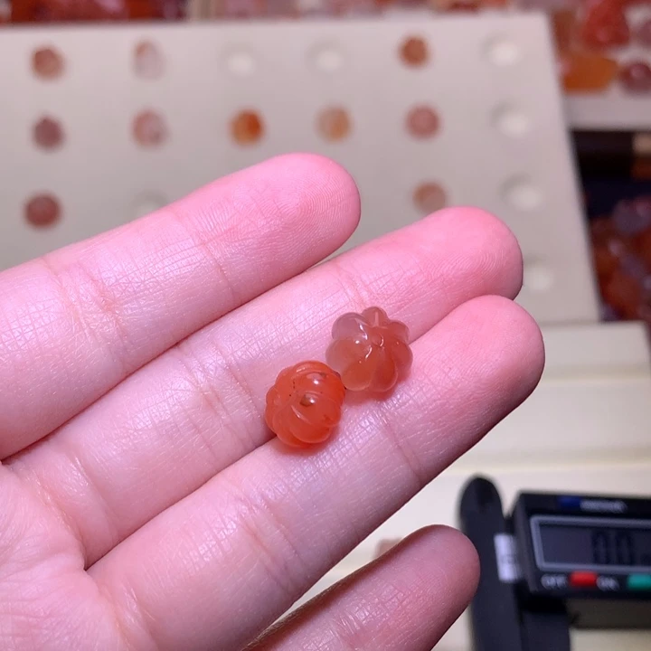 留***下南红玛瑙未镶嵌珠宝半成品瓜珠组合