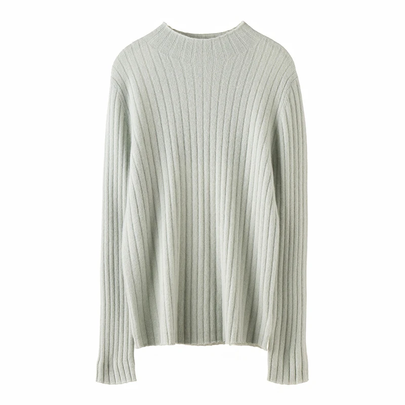 100%纯山羊绒半高坑条635