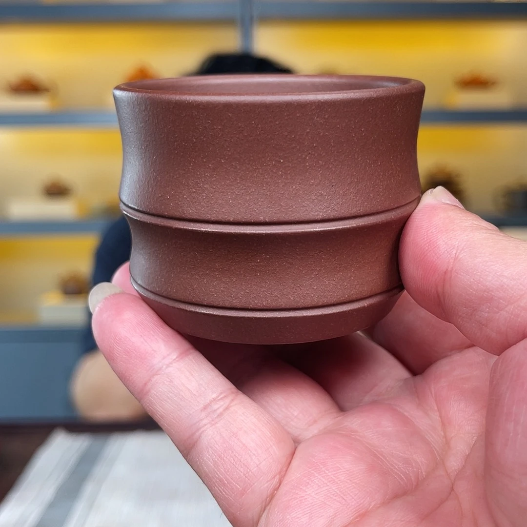 茶壶紫砂紫泥双竹杯