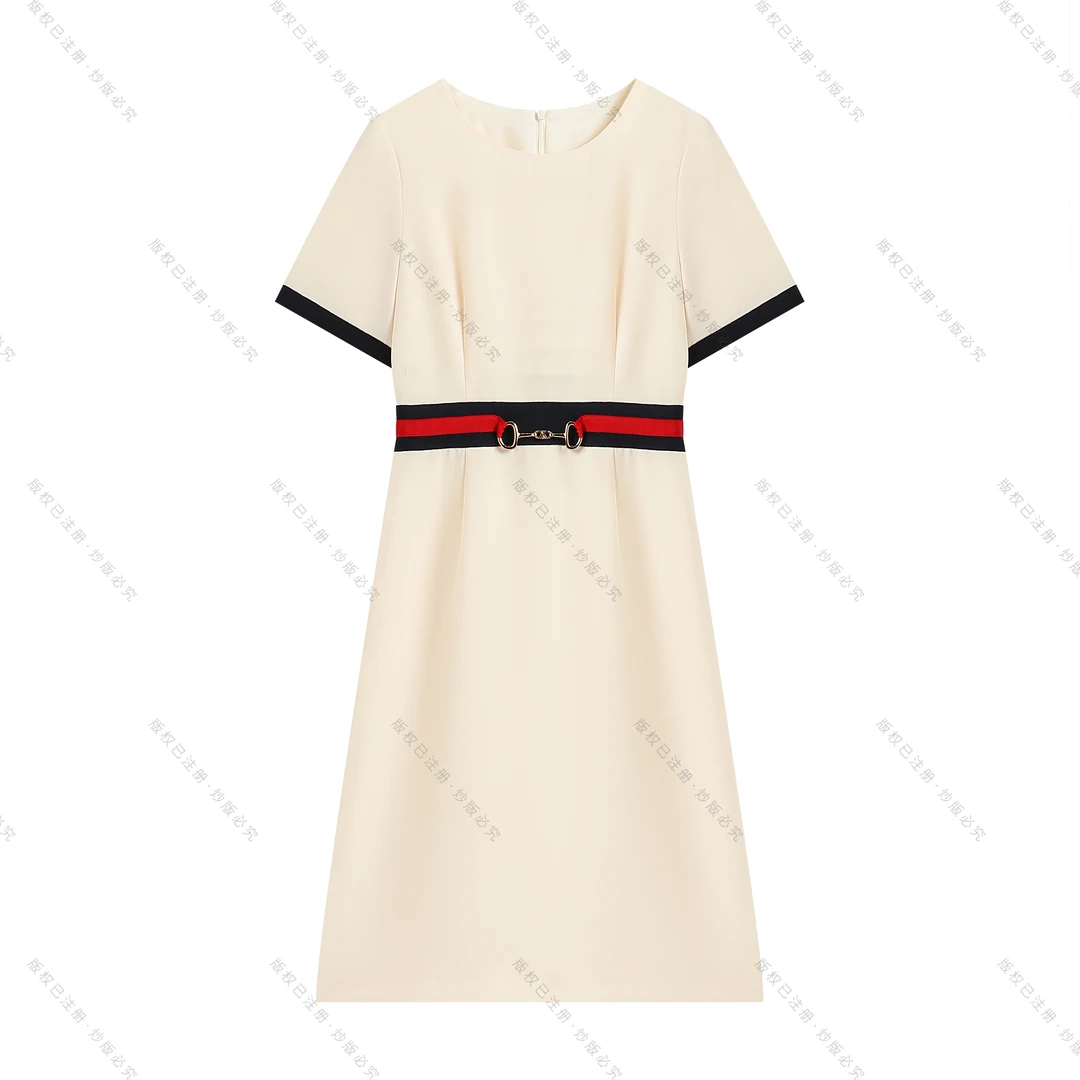 【Coco Lesley】夏季A字裙连衣裙轻奢撞色时尚优雅显瘦女神裙子