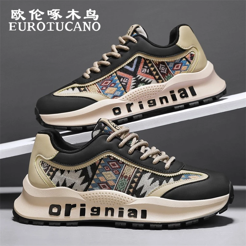 欧伦啄木鸟EUROTUCANO冬季男鞋子男款潮鞋时尚厚底耐磨休闲运动鞋