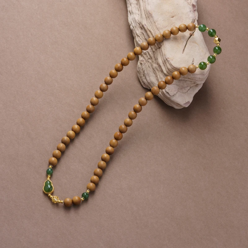 【碧游】老山檀0.6碧玉双圈手串（多样性发其一）