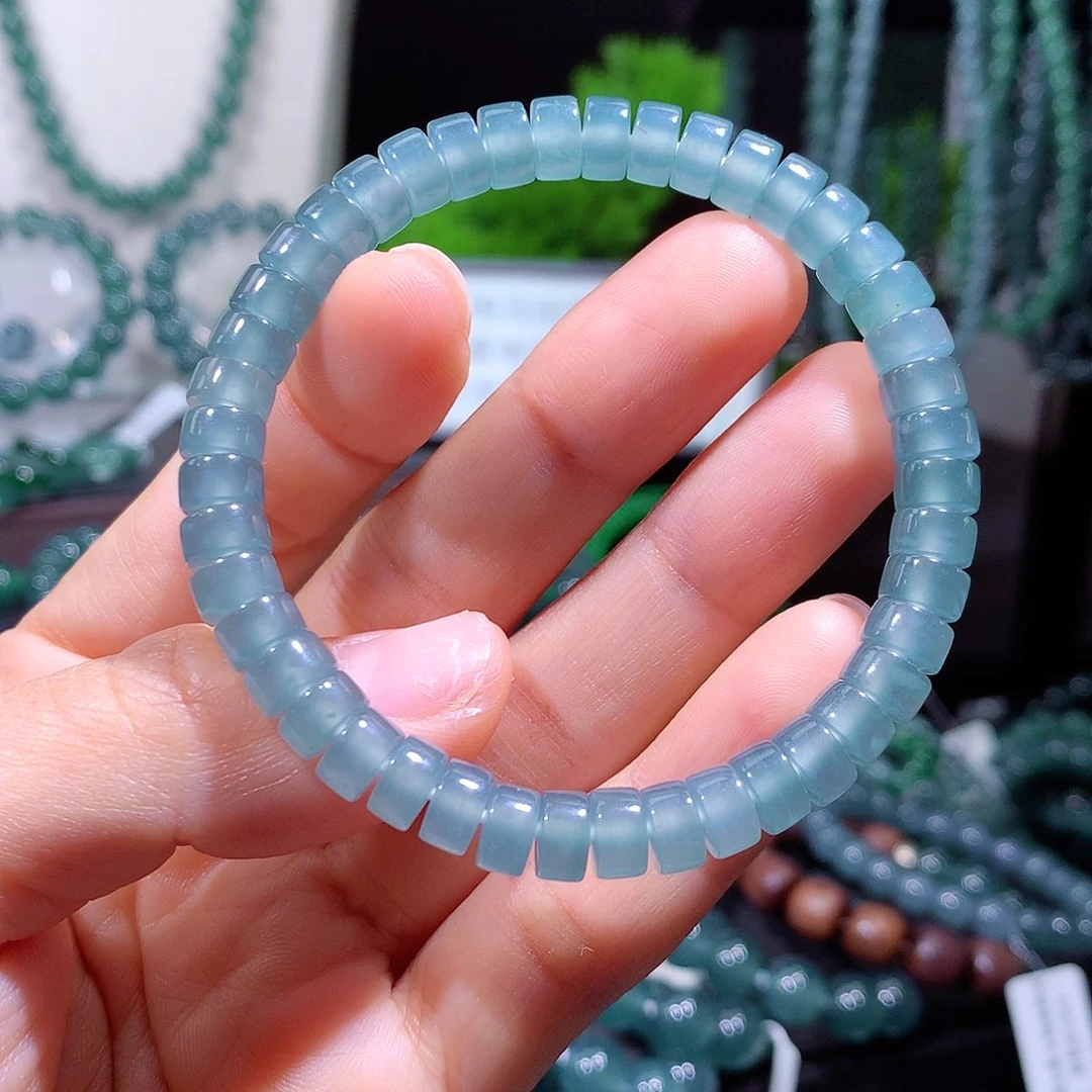 翡翠未镶嵌手链天然a货翡翠手串7+