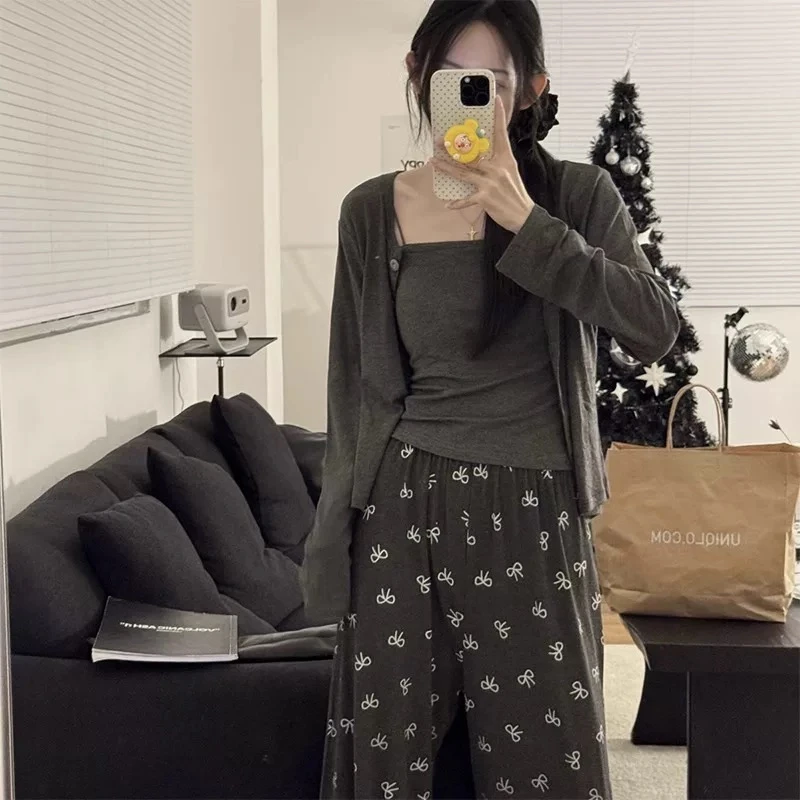 2号-睡衣女春秋捡漏莫代尔长袖长裤可外穿家居服套装