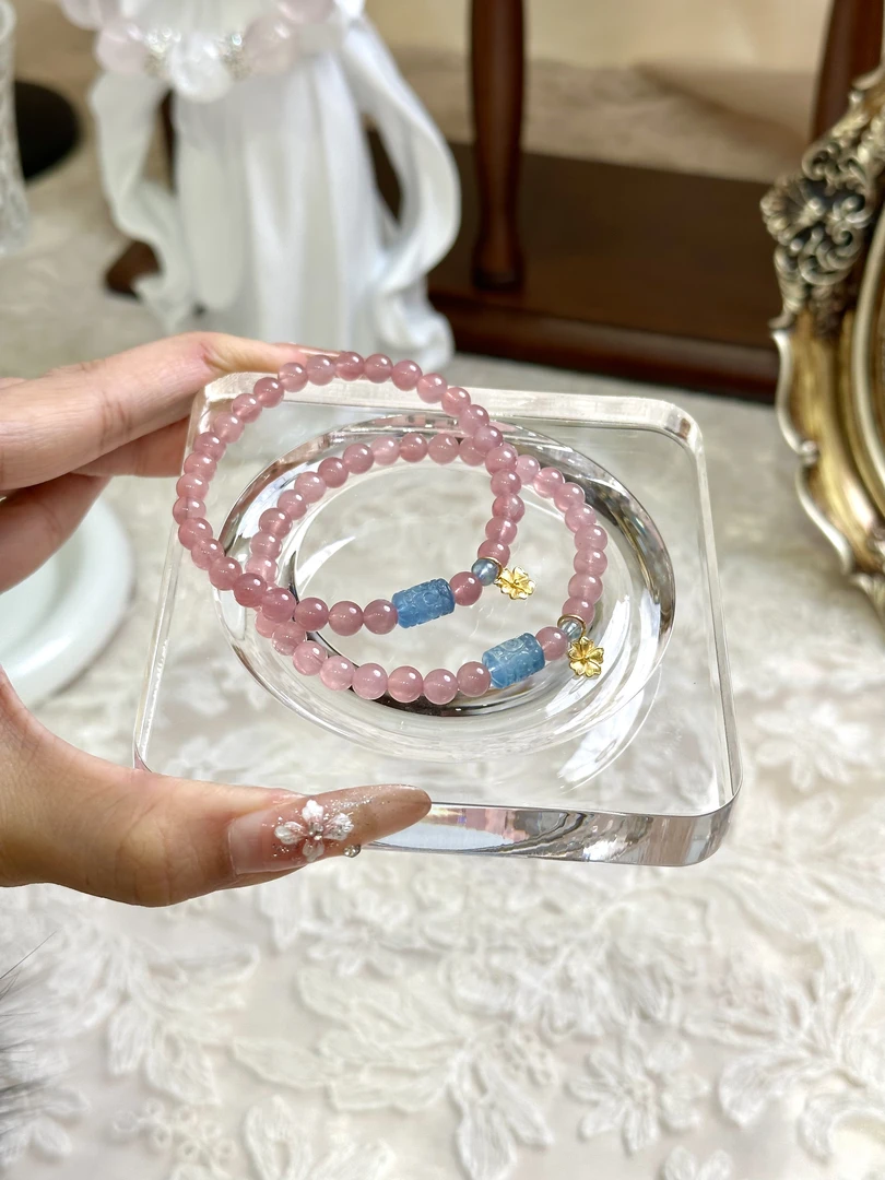 天然水晶紫粉手串 均微瑕多样性发其一 Z20