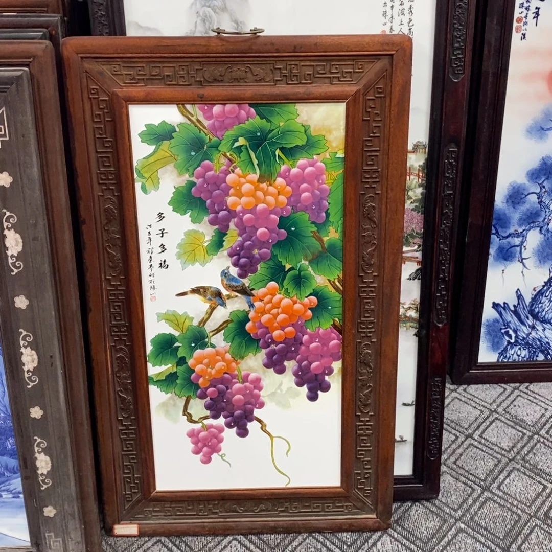 瓷片100*60 景德镇瓷板画柴窑烧制