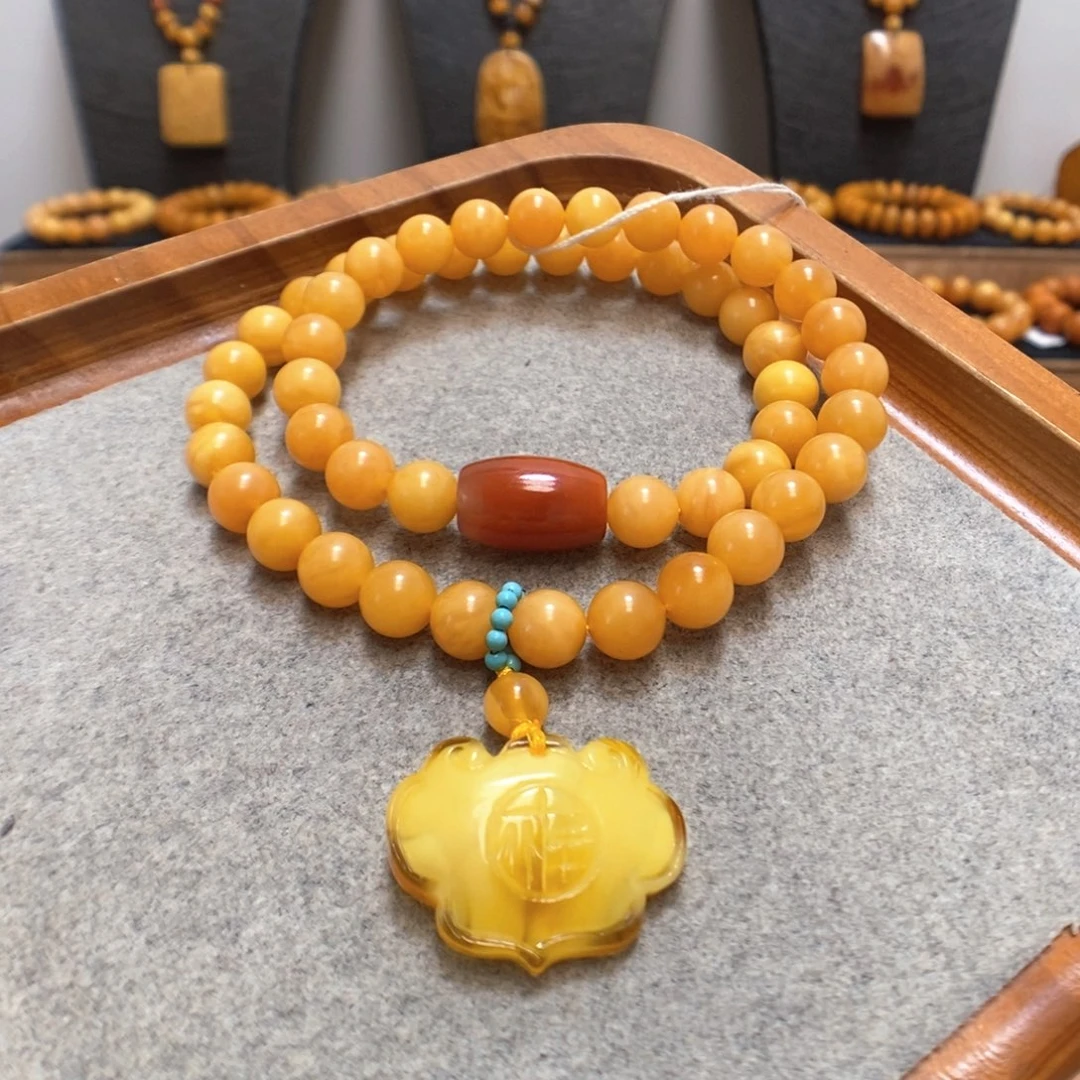 未镶嵌蜜蜡手串蜜蜡