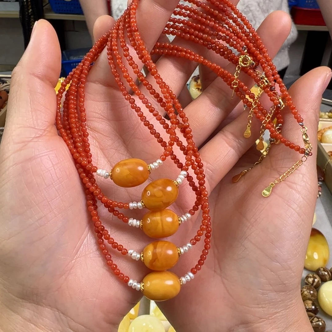 蜜蜡裸石未镶嵌多样性发一条