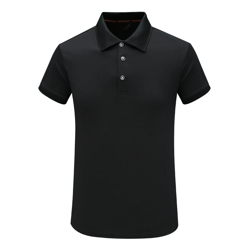 F3969鸟男式夏季短袖T恤 棉翻领套头休闲商务上衣 黑色弹力