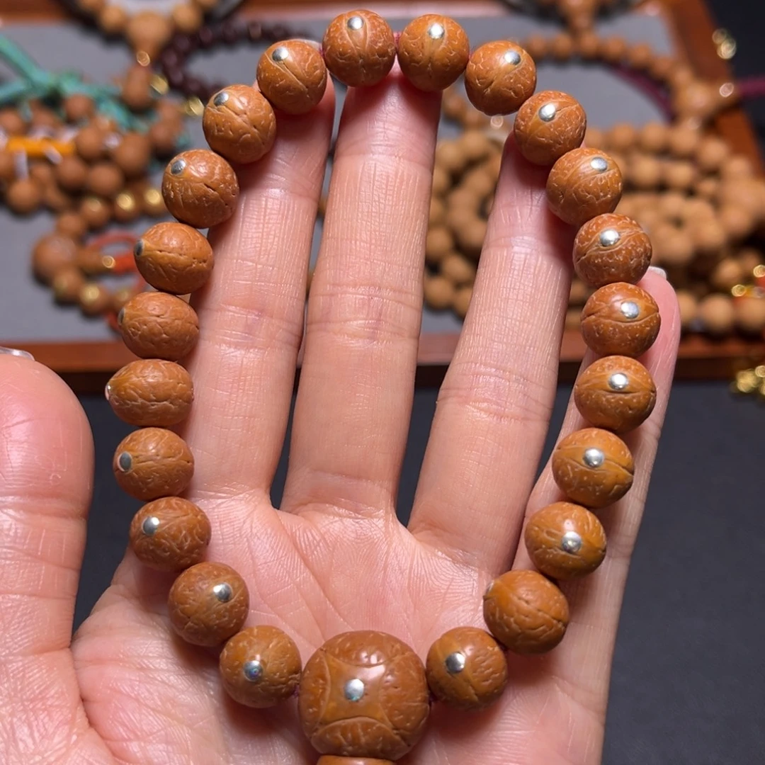 凤眼菩提吊坠11mm2025精品银钉手串