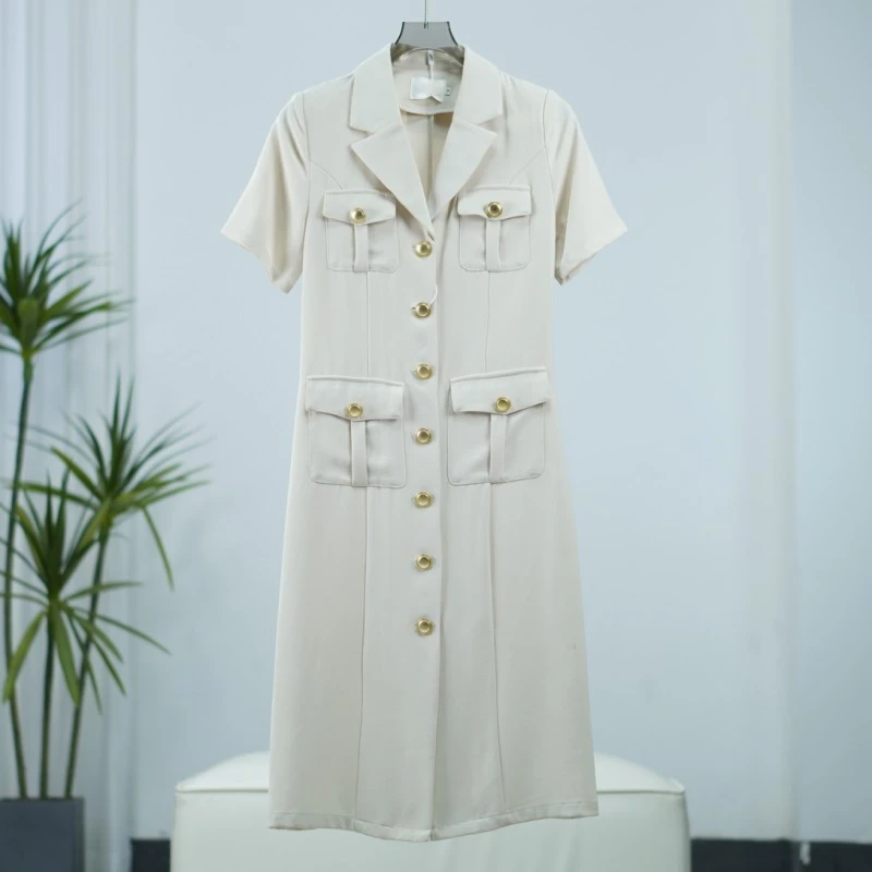 蒥系列   HD342  女装时尚撤柜连衣裙奶白色600145