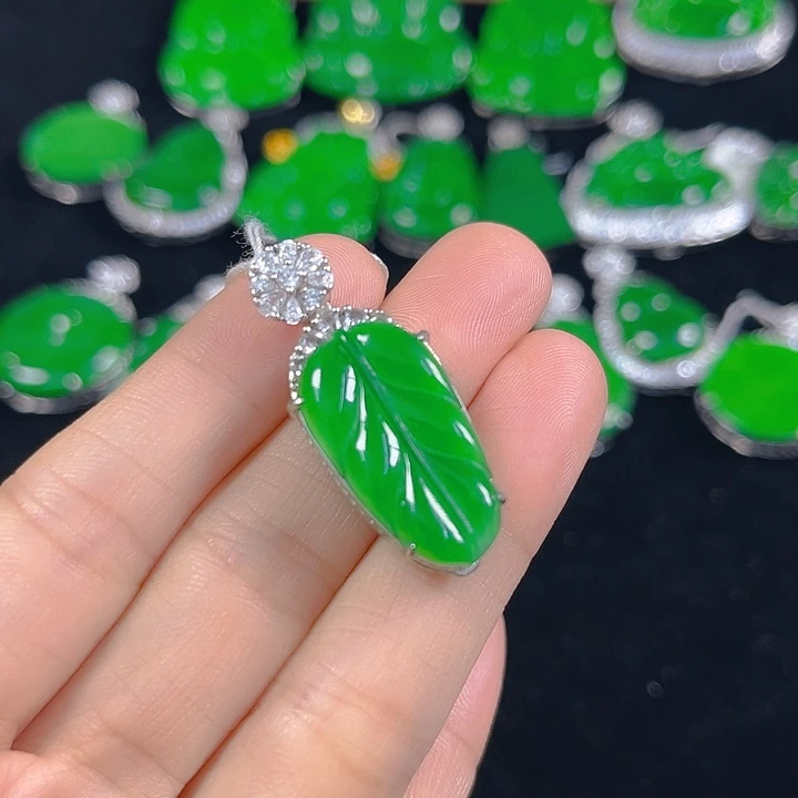 翡翠银S925镶嵌吊坠(不含链)