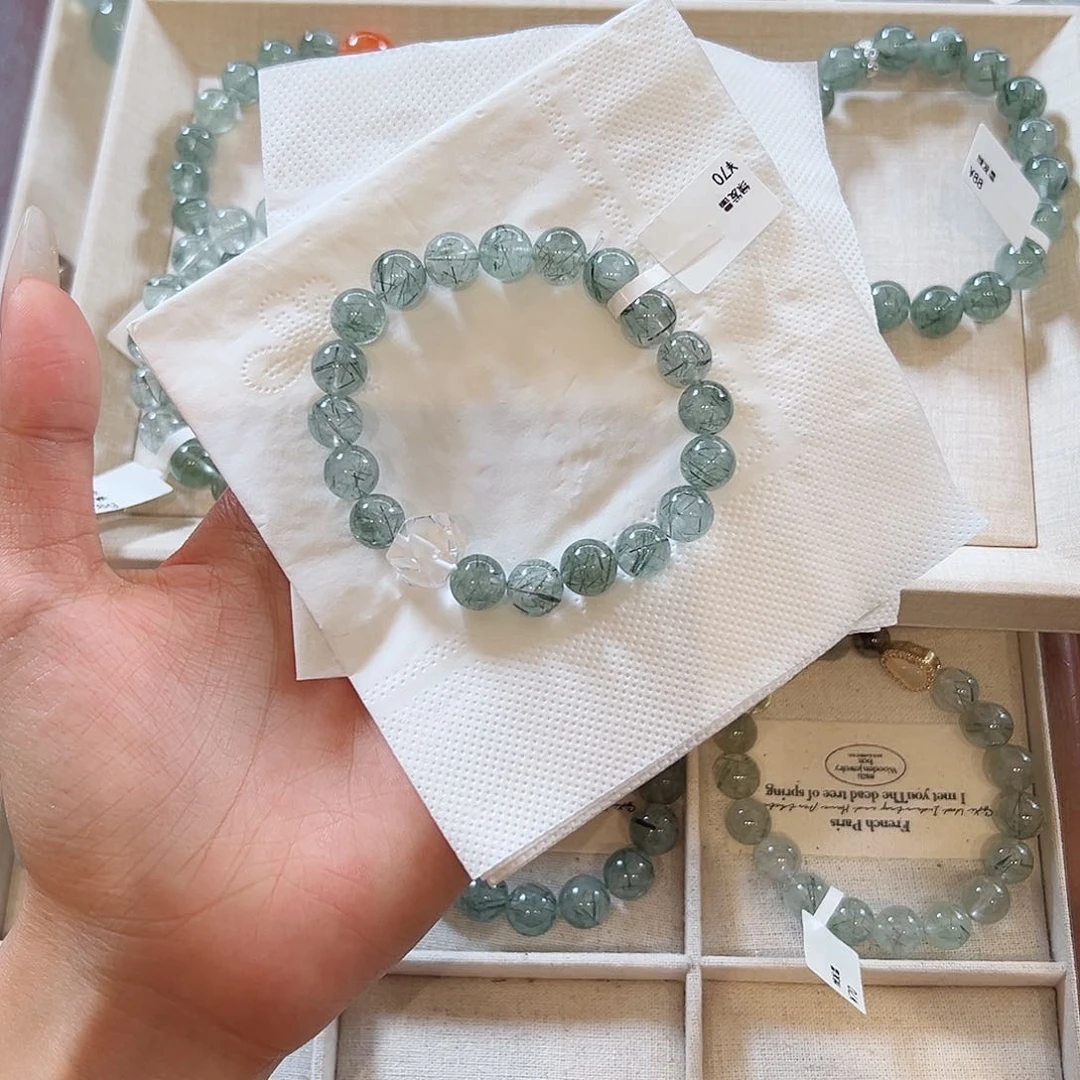 水晶手链未镶嵌喜**色48小时鉴赏